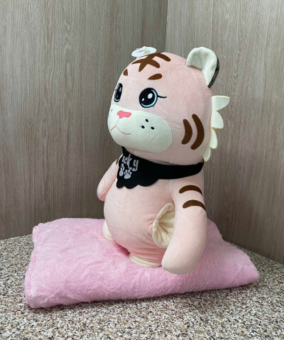 Плед - м'яка іграшка Тигреня рожеве