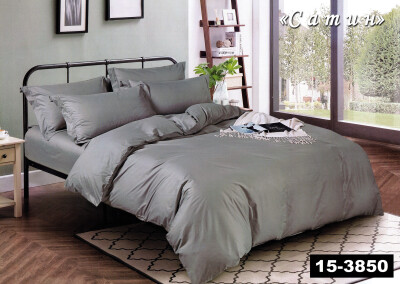 Комплект постільної білизни Тет-А-Тет євро 15-3850 (Сірий)