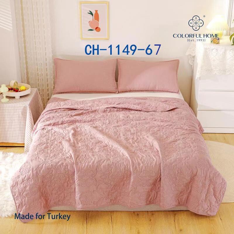 Покривало стьобане з наволочками Colorful home №1149-67