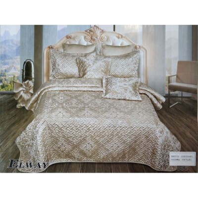 Атласне покривало з наволочками Elway №855