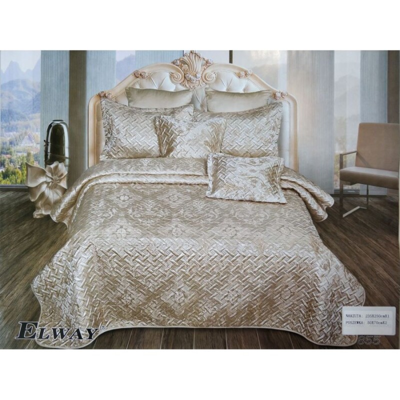 Атласне покривало з наволочками Elway №855