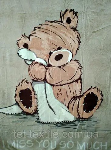 Плед дитячий з мікрофібри "Ведмедик Тедді" світлий (110х140)