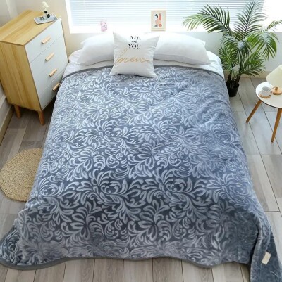 Плед акриловий з тисненням Malloory Home "Сірий" 200х240