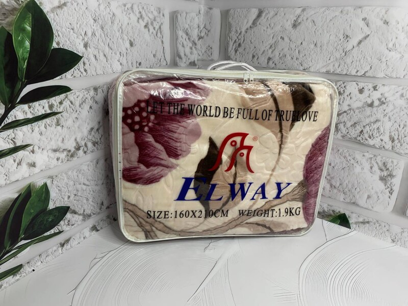 Плед Акриловый тисненый Elway (200x240 см.) "Темный светлый" 