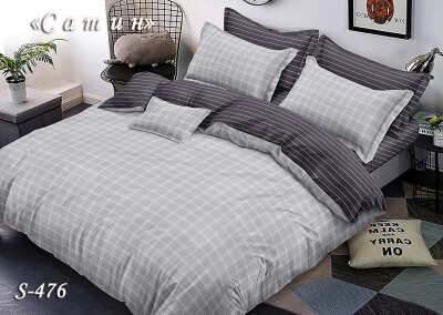 Комплект постельного белья Сатин Тет-А-Тет двуспальный S-476 "Мазайка-серая"