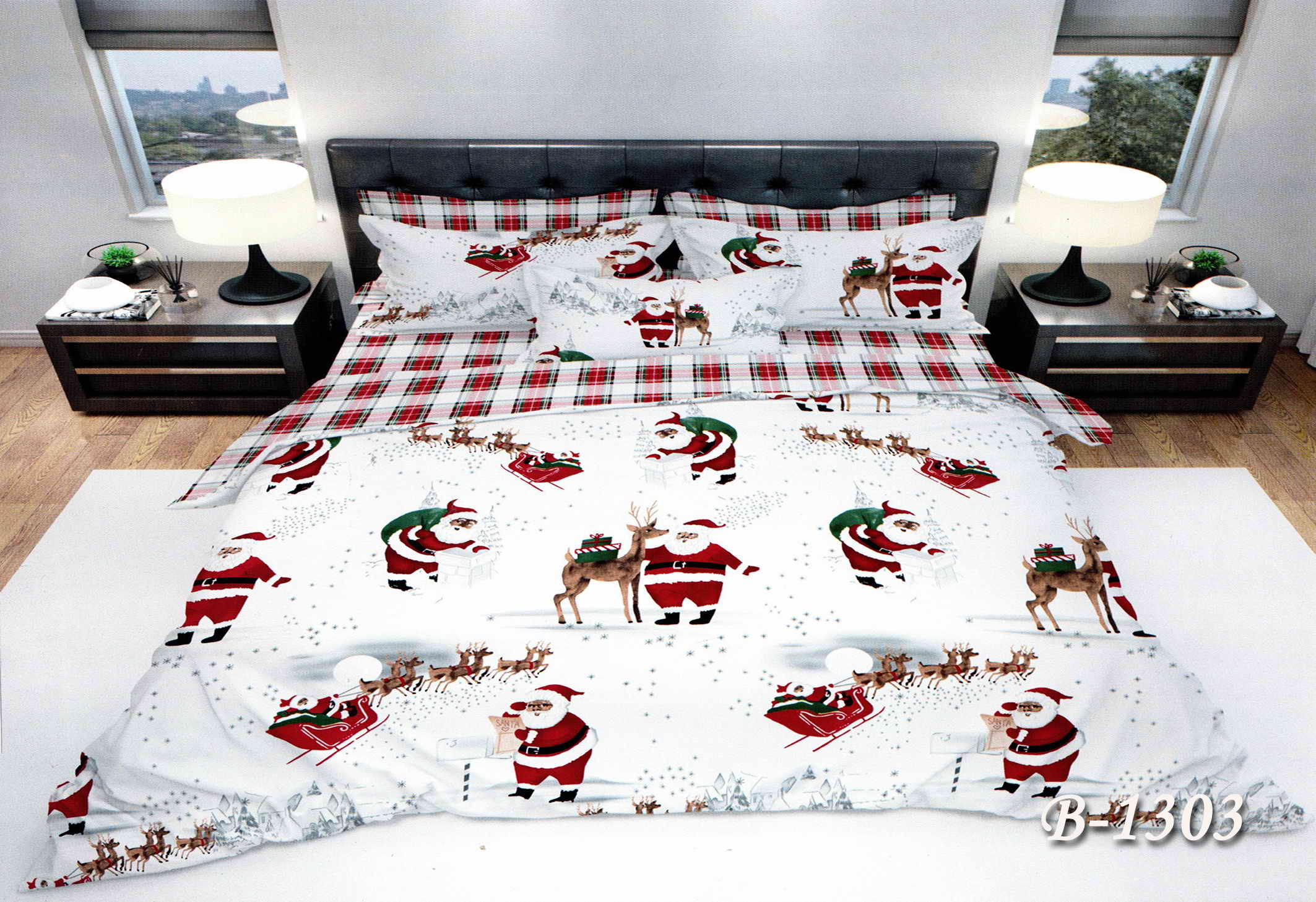 Двуспальное постельное белье Тет-А-Тет В-1303 "Санта-Клаус"
