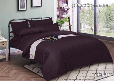Комплект постільної білизни Тет-А-Тет Євро Страйп-сатин SТр-041 Коробка