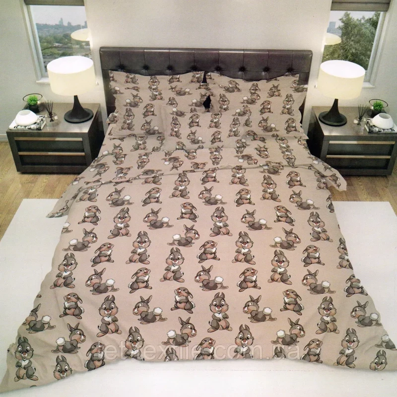Півторна постільна білизна Тет-А-Тет Бязь "Кролики"