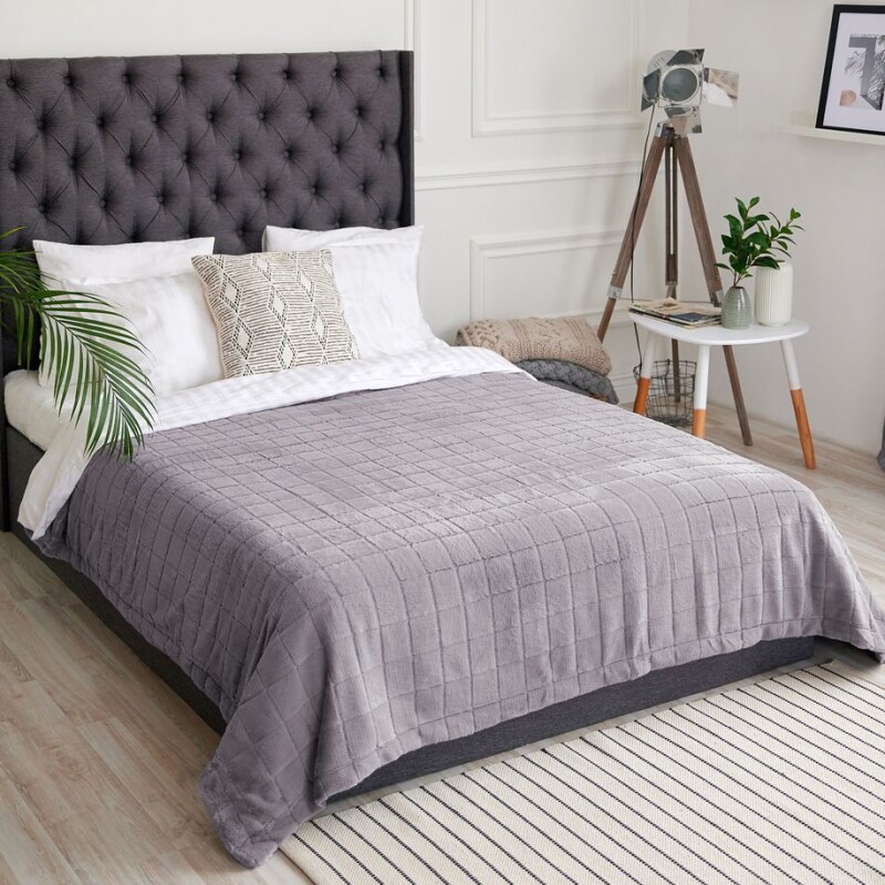 Покривало велюрове Романс "Лаванда із сірим відтінком" 220X240 Євро