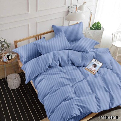  Полуторный комплект постельного белья Страйп "Голубой" 