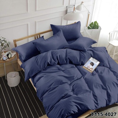  Двуспальный комплект постельного белья Страйп "Синий" 