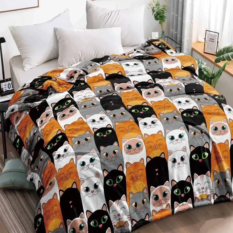 Плед флісовий 200х220 ❤️Котики яскраві❤️