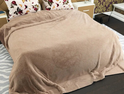 Плед флісовий 200х220 ❤️Однотонний бежевий❤️