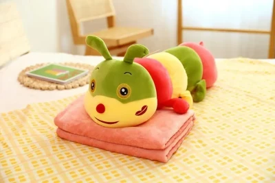 Плед - м'яка іграшка Гусениця зелена