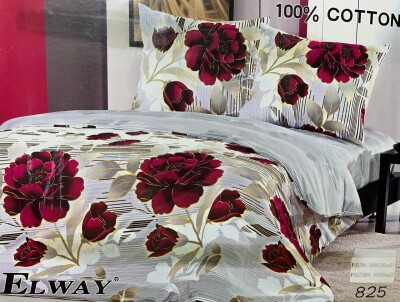 Семейный комплект постельного белья ELWAY 825 Пионы 
