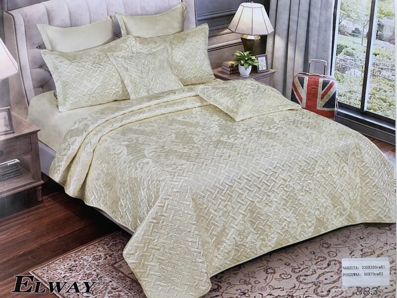Атласне покривало з наволочками Elway №883
