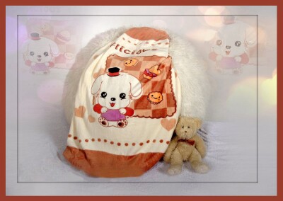 Плед дитячий з мікрофібри "Щенячий пікнік" (110х140)