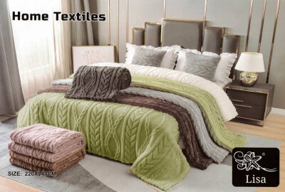 Покривало HOME TEXTILES Косичка 220х240 «Зелений»