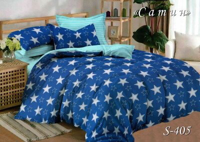 Комплект постільної білизни Сатин Тет-А-Тет двоспальний S-405 "Зоряна ніч"