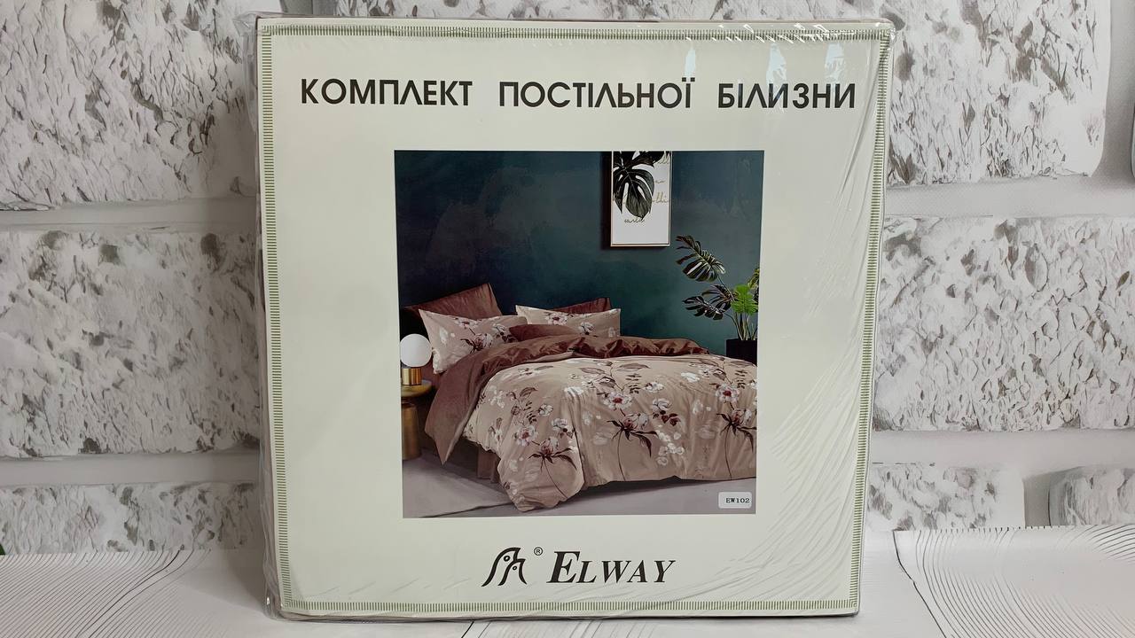 Комплект постельного белья полисатин двуспальный Elway "ЕW-102"
