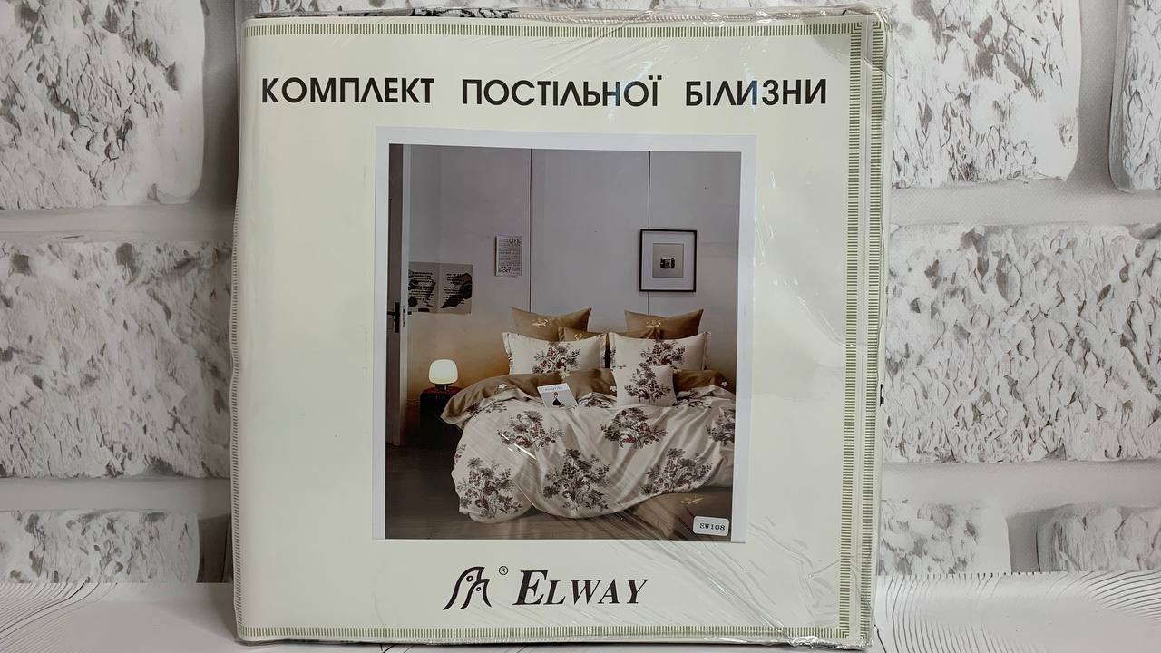 Комплект постельного белья полисатин евро Elway "EW-108"