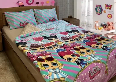 Полуторный Комплект утепленного постельного белья Зима-Лето (бязь+микрофибра) "Лола"