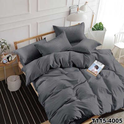  Полуторный комплект постельного белья Страйп "Графит" 