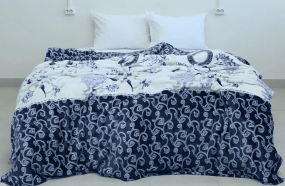 Флісовий плед 220х240 ✨Синій вензель✨