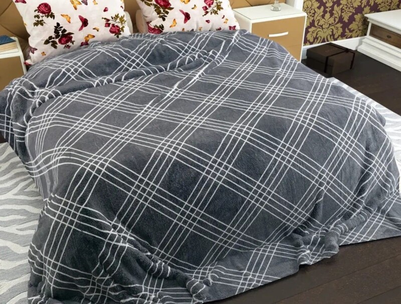 Плед флисовый 200х220 ❤️Сетка серая❤️