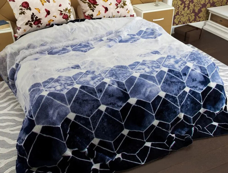 Плед флисовый 200х220 ❤️Мрамор синий❤️
