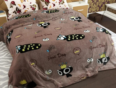 Плед флисовый 200х220 ❤️Совы кофейные❤️