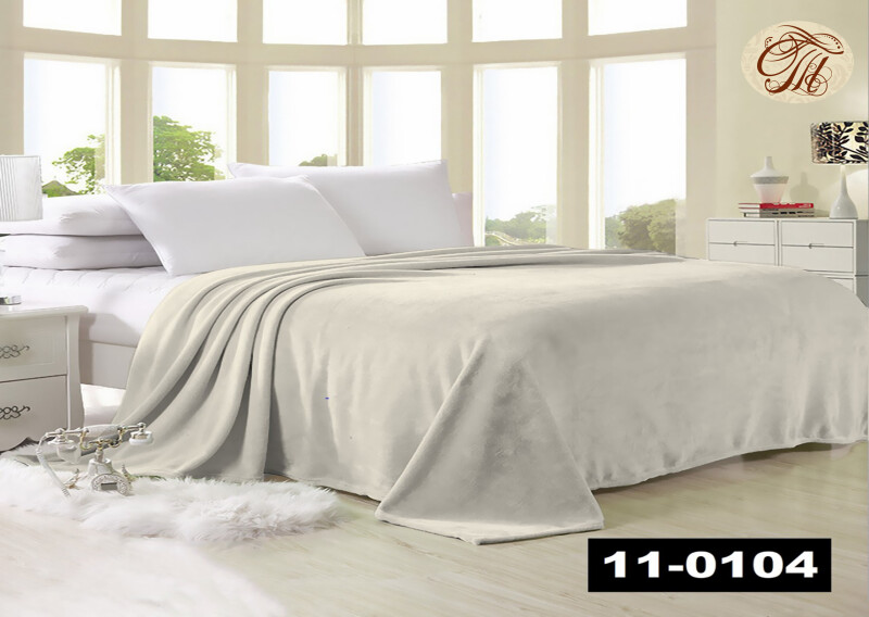 Плед флісовий 200х220 ❤️Однотонний білий-металік❤️