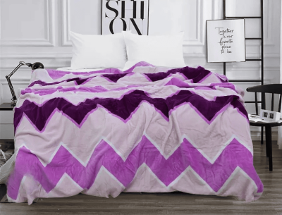 Флісовий плед 160х210 ⭐Зиг-заг рожевий⭐