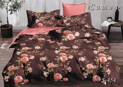 Комплект постельного белья Сатин Тет-А-Тет двуспальный с Розами  S-454