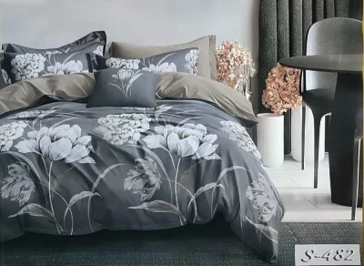 Комплект постільної білизни Сатін Тет-А-Тет євро S-482 Квіти