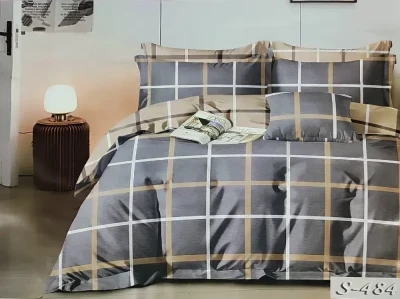 Комплект постельного белья Сатин Тет-А-Тет двуспальный S-484 Клетка