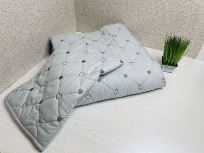 Стьобане покривало Серця Colorful Home 210x230 см з наволочками №010