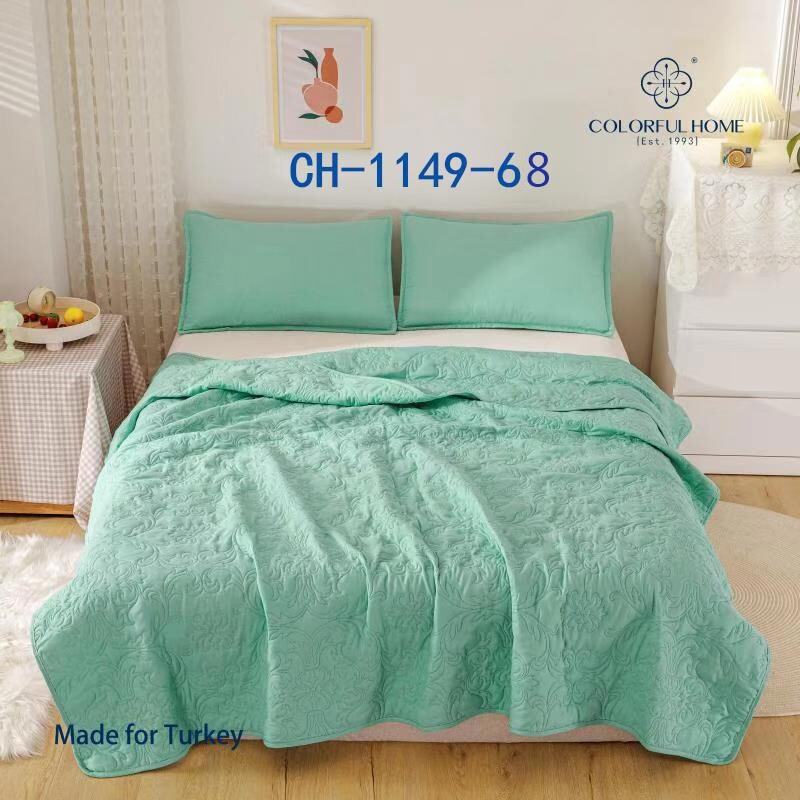 Покривало стьобане з наволочками Colorful home №1149-68
