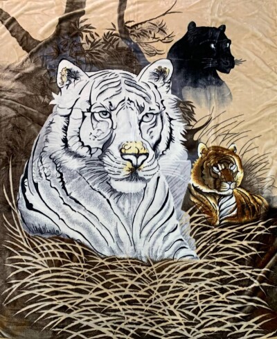 Плед Акриловий кольоровий Elway (200x240 см.) "Білий тигр"