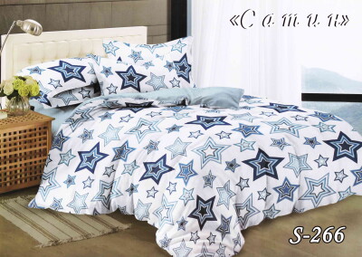Комплект постельного белья Сатин Тет-А-Тет двуспальный S-266 "Звезды"