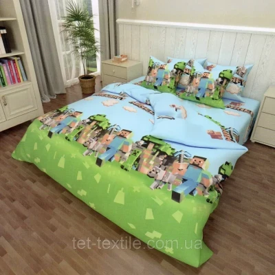Полуторное постельное белье Тет-А-Тет Бязь (Майнкрафт)