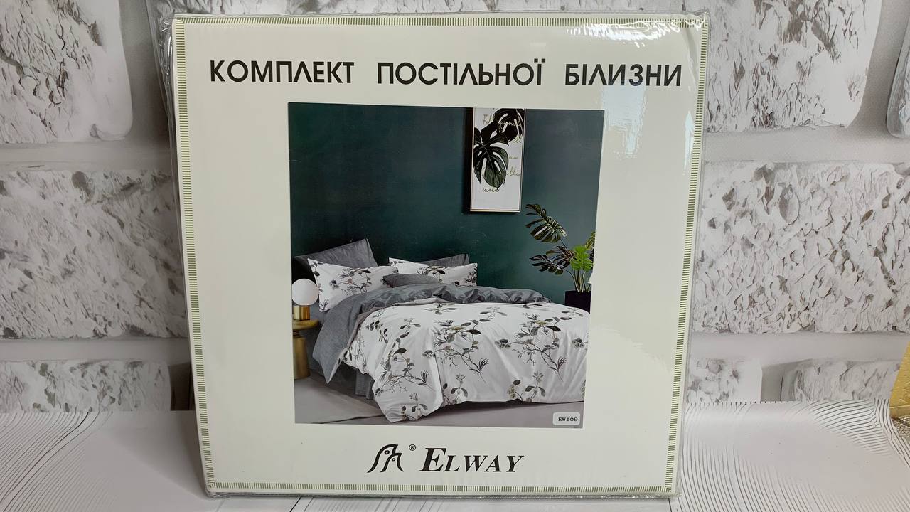 Комплект постельного белья полисатин евро Elway "EW-109"
