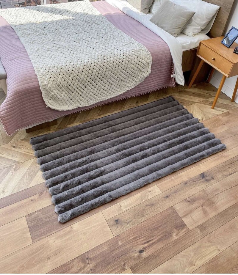 Килимок для дому "Шиншила-смуга" 90х150см. Графіт