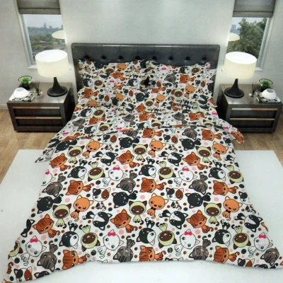 Півторна постільна білизна Тет-А-Тет Бязь "Котики"