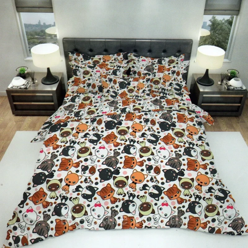 Півторна постільна білизна Тет-А-Тет Бязь "Котики"