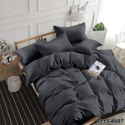  Полуторный комплект постельного белья Страйп "Асфальт" 