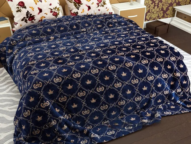 Флісовий плед 220х240 ✨Корона синя✨