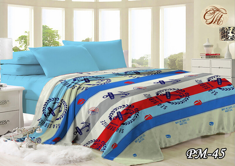 Плед флісовий 200х220 ❤️Морський мотив❤️