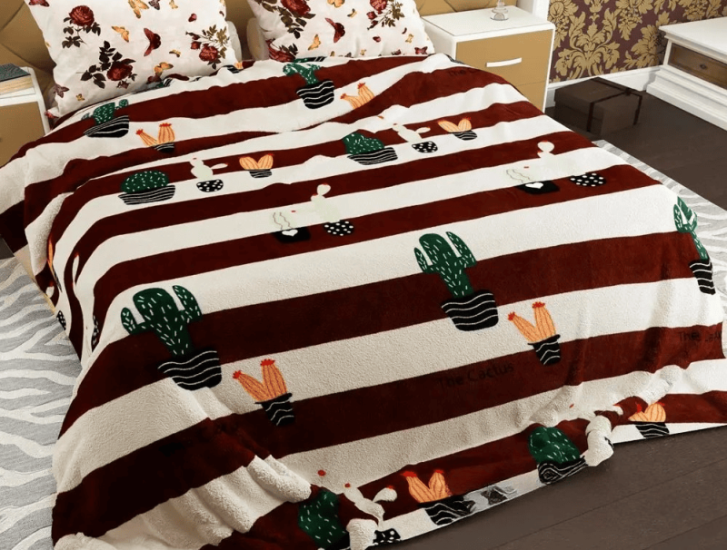 Плед флісовий 200х220 ❤️Кактус коричневий❤️