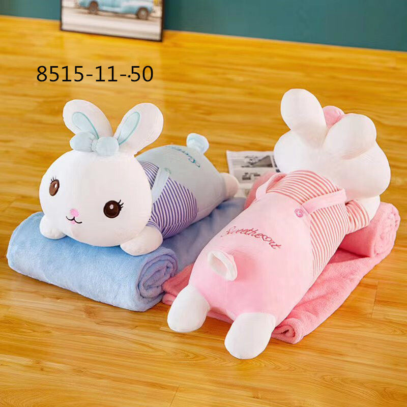 Плед - м'яка іграшка Зайчики в тільнику